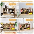 Costway Kids 2-Shelf Wood Bookcase 5-Cube Natural