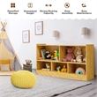 Costway Kids 2-Shelf Wood Bookcase 5-Cube Beige