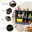 Costway Kids 2-Shelf Wood Bookcase 5-Cube Grey