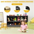 Costway Kids 2-Shelf Wood Bookcase 5-Cube Grey