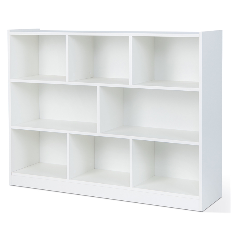 Costway 3-tier Open Bookcase 8-Cube White