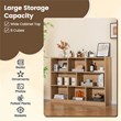 Costway 3-tier Open Bookcase 8-Cube Natural