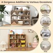 Costway 3-tier Open Bookcase 8-Cube Natural