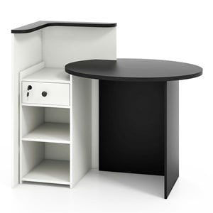 Costway Front Reception Counter Desk Checkout Office Desk Black