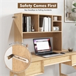 Costway Computer Desktop Bookcase Countertop Storage Bookshelf  Natural