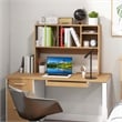 Costway Computer Desktop Bookcase Countertop Storage Bookshelf  Natural