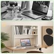 Costway Computer Desktop Bookcase Countertop Storage Bookshelf  White