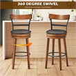 Costway Set of 2 BarStool 30.5'' Swivel Pub Height Dining Chair