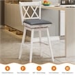 Costway Set of 2 Barstools Swivel Counter Height Chairs White
