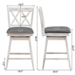Costway Set of 2 Barstools Swivel Counter Height Chairs White