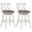 Costway Set of 2 Barstools Swivel Counter Height Chairs White