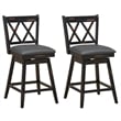 Costway Set of 2 Barstools Swivel Counter Height Chairs Black