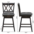 Costway Set of 2 Barstools Swivel Counter Height Chairs Black
