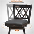 Costway Set of 2 Barstools Swivel Counter Height Chairs Black