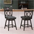 Costway Set of 2 Barstools Swivel Counter Height Chairs Black