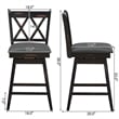 Costway Set of 2 Barstools Swivel Counter Height Chairs Black