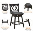 Costway Set of 2 Barstools Swivel Counter Height Chairs Black