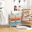 Costway Plastic 12 Drawers Rolling Cart Mutlicolor Organizer Bins  Macaron