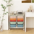 Costway Plastic 12 Drawers Rolling Cart Mutlicolor Organizer Bins  Macaron