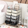 Costway 10-Drawer Storage Cart Utility Rolling Trolley Gray