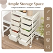 Costway 10-Drawer Storage Cart Utility Rolling Trolley White