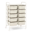 Costway 10-Drawer Storage Cart Utility Rolling Trolley White