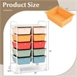 Costway 10-Drawer Plastic Storage Cart Utility Rolling Trolley Macaron