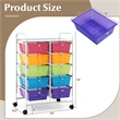 Costway 10-Drawer Plastic Storage Cart Utility Rolling Trolley Rainbow
