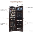 Costway Mirrored Jewelry Cabinet Jewelry Armoire w/2 LED Lights Brown