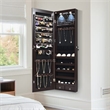 Costway Mirrored Jewelry Cabinet Jewelry Armoire w/2 LED Lights Brown