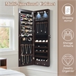 Costway Mirrored Jewelry Cabinet Jewelry Armoire w/2 LED Lights Brown