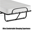 Costway Rollaway Folding Metal Bed Guest Bed Made in Italy White