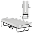 Costway Rollaway Folding Metal Bed Guest Bed Made in Italy White