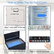 Evaporative Air Cooler Portable Fan Conditioner Cooling Black Plastic