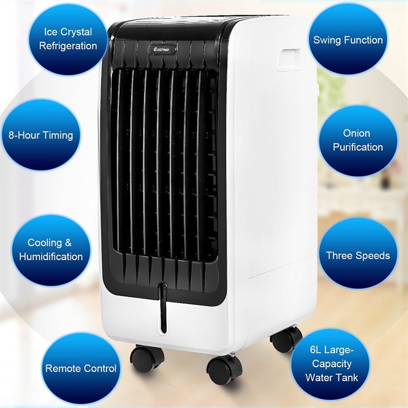 Evaporative Air Cooler Portable Fan Conditioner Cooling Black Plastic