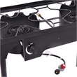 Double Burner Gas Propane Cooker Outdoor Stove Stand BBQ Grill Black Metal
