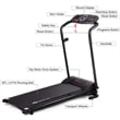 1HP Goplus Electric Treadmill Folding Power Running Fitness Machine Black Metal