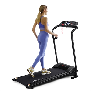 1hp goplus electric treadmill folding power running fitness machine black metal