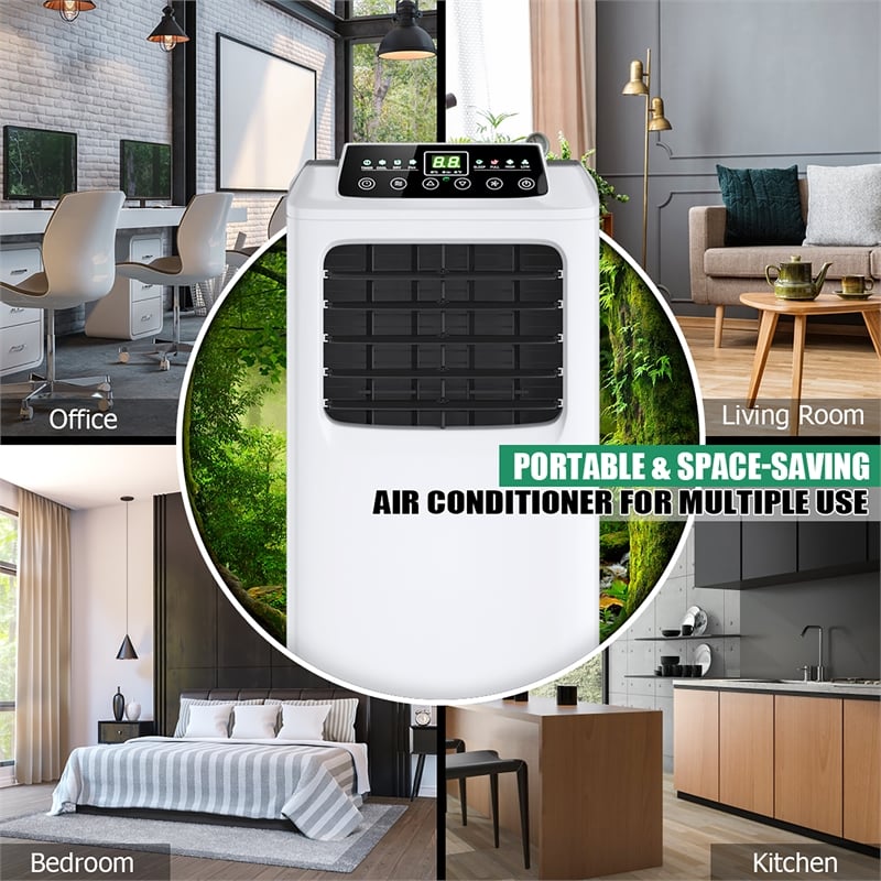 Portable  Air Conditioner Dehumidifier Remote  Function White Plastic