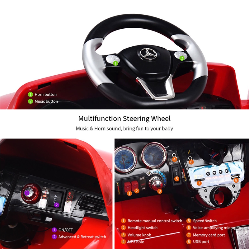 Benz ML350 6V Electric Kids Ride On Car Licensed MP3  Remote Control Red Plastic