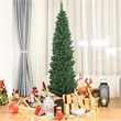 6Ft PVC Artificial Pencil Christmas Tree Slim Stand Green Home Decor Plastic
