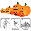 7.5' Halloween Inflatable 7 Pumpkins Patch W/LED Light Decor Orange Fabric