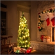 5Ft PVC Artificial Pencil Christmas Tree Slim Stand Green Home Decor Plastic
