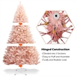 7ft Artificial Christmas Tree Hinged Full Fir Tree Metal Stand Pink