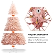 6ft Christmas Tree Hinged Full Fir Tree Metal Metal Season Pink