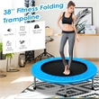 38'' Rebounder Trampoline Adults and Kids Exercise w/ Padding Blue Steel