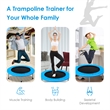 38'' Rebounder Trampoline Adults and Kids Exercise w/ Padding Blue Steel
