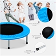 38'' Rebounder Trampoline Adults and Kids Exercise w/ Padding Blue Steel