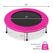38'' Rebounder Trampoline Adults and Kids Exercise Workout w/Padding Pink Metal