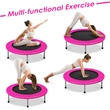 38'' Rebounder Trampoline Adults and Kids Exercise Workout w/Padding Pink Metal